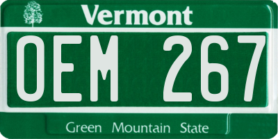 VT license plate OEM267