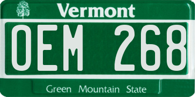 VT license plate OEM268