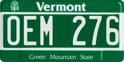 VT license plate OEM276