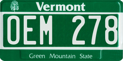 VT license plate OEM278