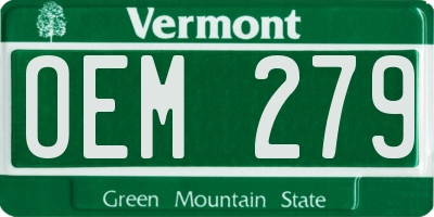 VT license plate OEM279