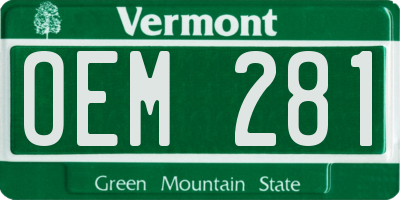 VT license plate OEM281
