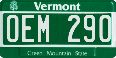 VT license plate OEM290