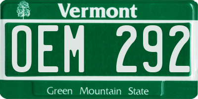 VT license plate OEM292
