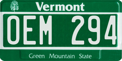 VT license plate OEM294