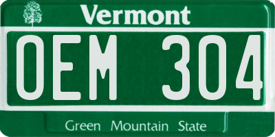 VT license plate OEM304