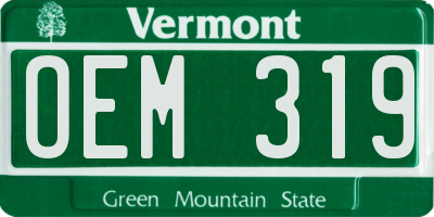 VT license plate OEM319