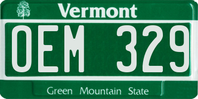 VT license plate OEM329