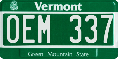 VT license plate OEM337