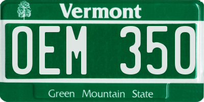 VT license plate OEM350