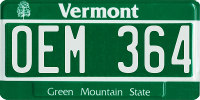 VT license plate OEM364