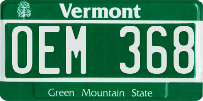 VT license plate OEM368