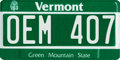 VT license plate OEM407