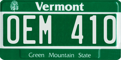 VT license plate OEM410