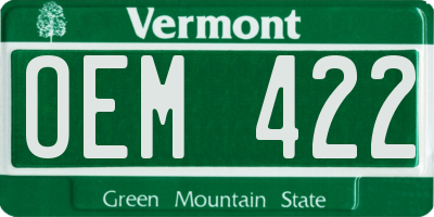 VT license plate OEM422