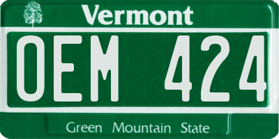 VT license plate OEM424