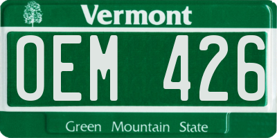 VT license plate OEM426