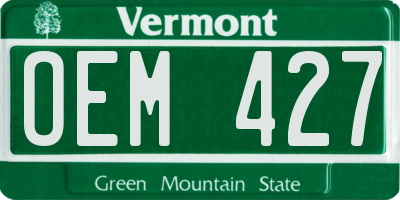 VT license plate OEM427