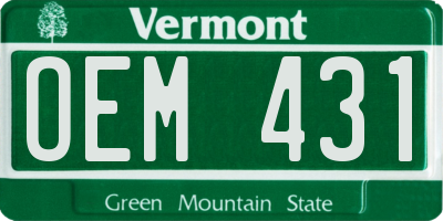 VT license plate OEM431