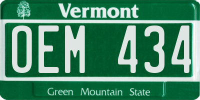 VT license plate OEM434