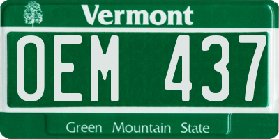 VT license plate OEM437