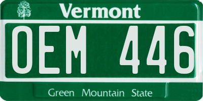 VT license plate OEM446