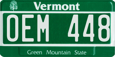 VT license plate OEM448