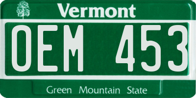 VT license plate OEM453