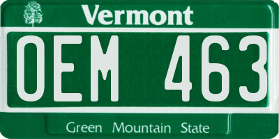 VT license plate OEM463