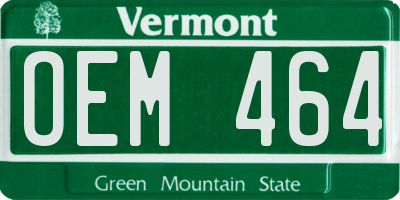 VT license plate OEM464