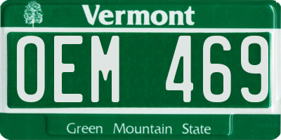 VT license plate OEM469