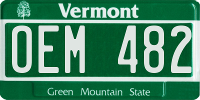 VT license plate OEM482