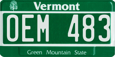 VT license plate OEM483