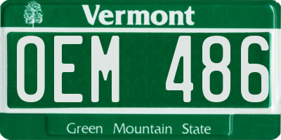VT license plate OEM486