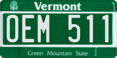 VT license plate OEM511