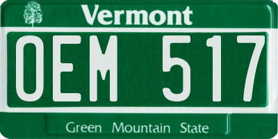 VT license plate OEM517