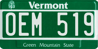 VT license plate OEM519