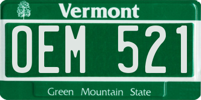 VT license plate OEM521