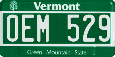 VT license plate OEM529