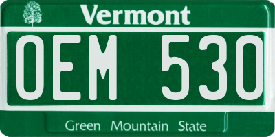 VT license plate OEM530