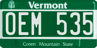 VT license plate OEM535