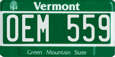VT license plate OEM559