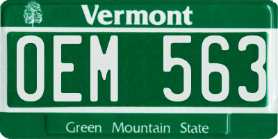 VT license plate OEM563