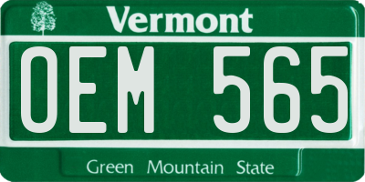 VT license plate OEM565