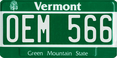 VT license plate OEM566