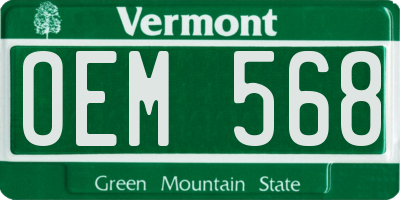 VT license plate OEM568