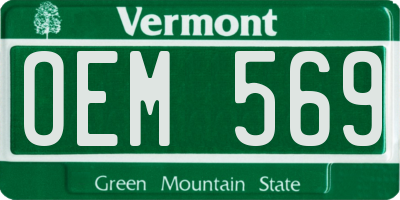 VT license plate OEM569