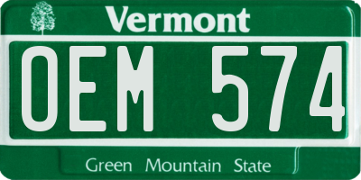 VT license plate OEM574