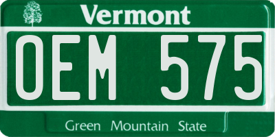 VT license plate OEM575