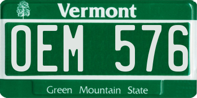 VT license plate OEM576